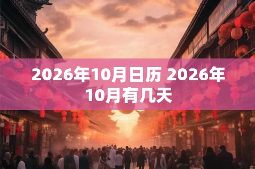 2026年10月日历 2026年10月有几天