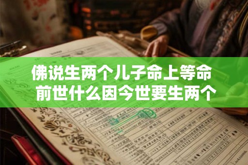 佛说生两个儿子命上等命  前世什么因今世要生两个儿子