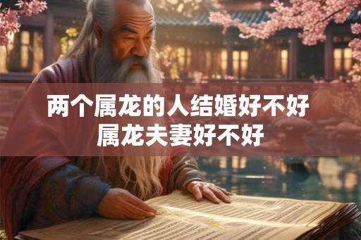 两个属龙的人结婚好不好 属龙夫妻好不好