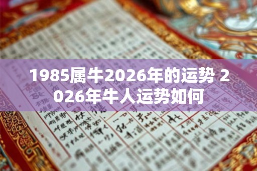 1985属牛2026年的运势 2026年牛人运势如何