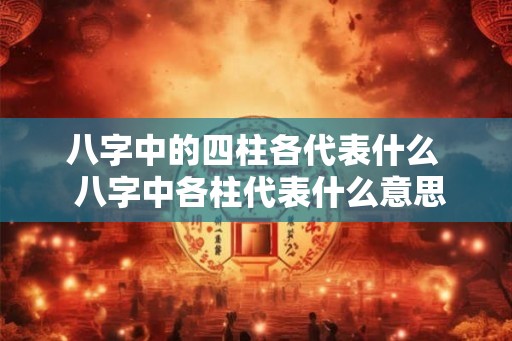 八字中的四柱各代表什么  八字中各柱代表什么意思