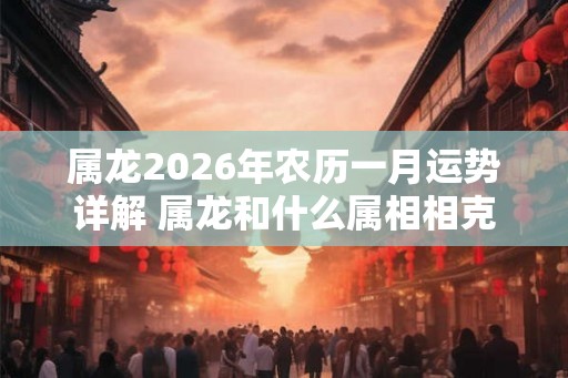 属龙2026年农历一月运势详解 属龙和什么属相相克