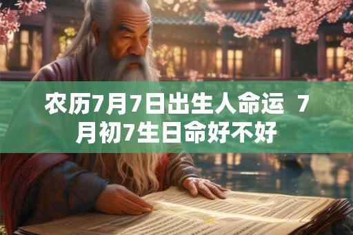 农历7月7日出生人命运  7月初7生日命好不好
