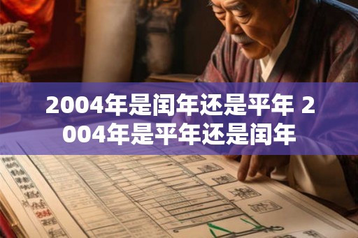 2004年是闰年还是平年 2004年是平年还是闰年