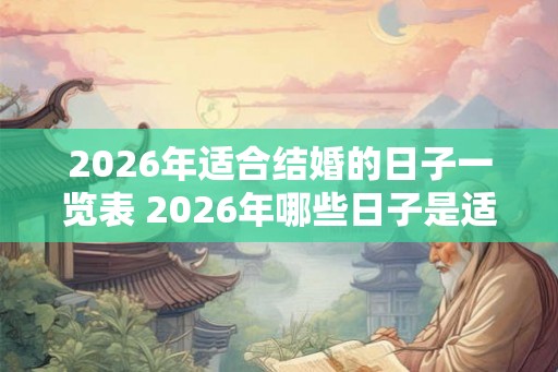 2026年适合结婚的日子一览表 2026年哪些日子是适合结婚的最多11个字