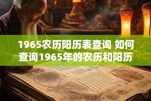 1965农历阳历表查询 如何查询1965年的农历和阳历表 1965农历阳历表查询 如何查询1965年的农历和阳历表