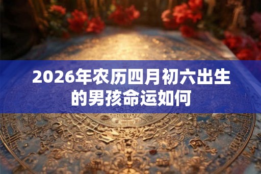 2026年农历四月初六出生的男孩命运如何