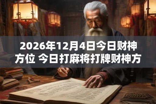 2026年12月4日今日财神方位 今日打麻将打牌财神方位