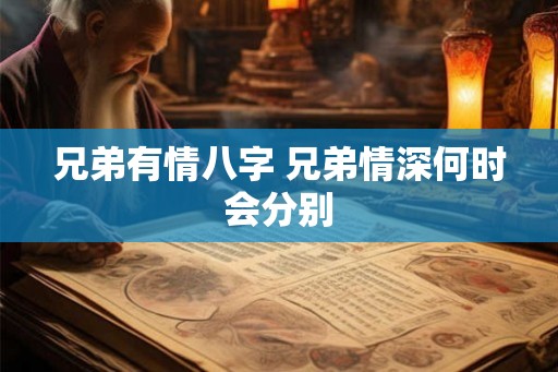 兄弟有情八字 兄弟情深何时会分别 兄弟有情八字 兄弟情深何时会分别