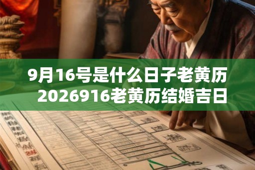 9月16号是什么日子老黄历  2026916老黄历结婚吉日
