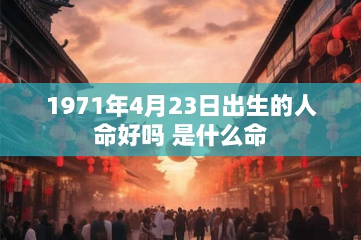 1971年4月23日出生的人命好吗 是什么命