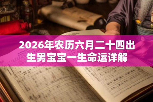 2026年农历六月二十四出生男宝宝一生命运详解