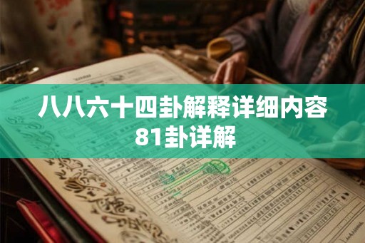八八六十四卦解释详细内容 81卦详解 八八六十四卦解释详细内容 81卦详解