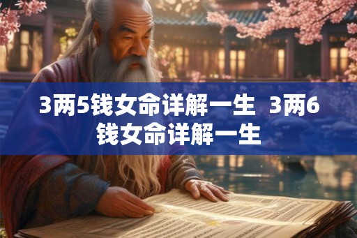 3两5钱女命详解一生  3两6钱女命详解一生