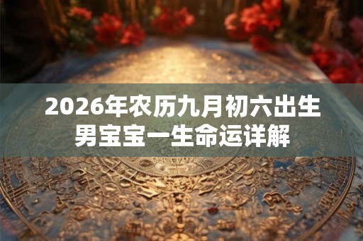 2026年农历九月初六出生男宝宝一生命运详解
