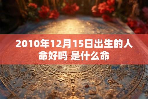 2010年12月15日出生的人命好吗 是什么命