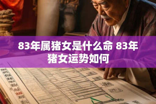83年属猪女是什么命 83年猪女运势如何