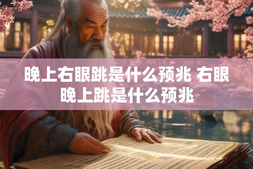 晚上右眼跳是什么预兆 右眼晚上跳是什么预兆