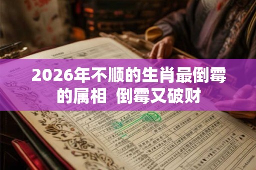 2026年不顺的生肖最倒霉的属相  倒霉又破财