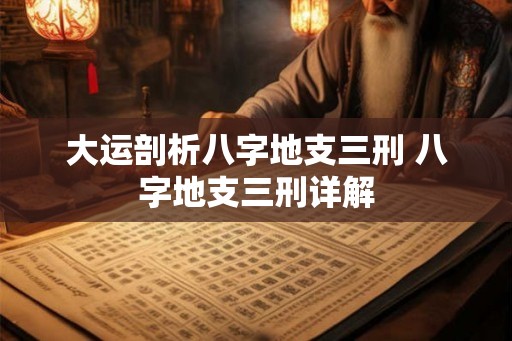 大运剖析八字地支三刑 八字地支三刑详解