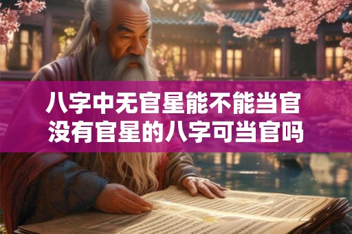 八字中无官星能不能当官 没有官星的八字可当官吗
