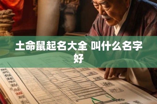土命鼠起名大全 叫什么名字好