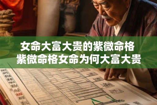 女命大富大贵的紫微命格 紫微命格女命为何大富大贵