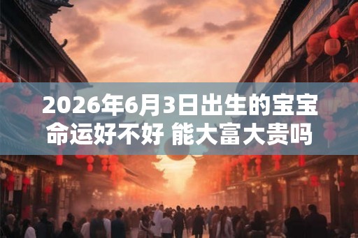 2026年6月3日出生的宝宝命运好不好 能大富大贵吗