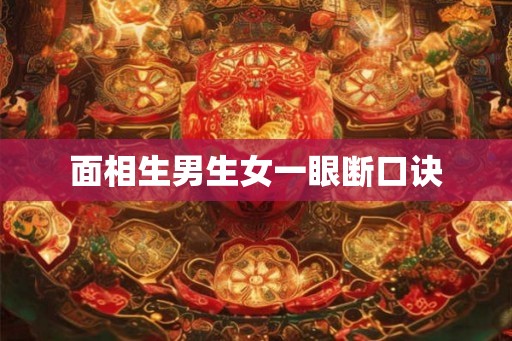 面相生男生女一眼断口诀
