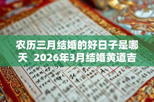 农历三月结婚的好日子是哪天 2026年3月结婚黄道吉日 农历三月结婚的好日子是哪天 2026年3月结婚黄道吉日