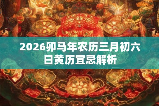 2026卯马年农历三月初六日黄历宜忌解析