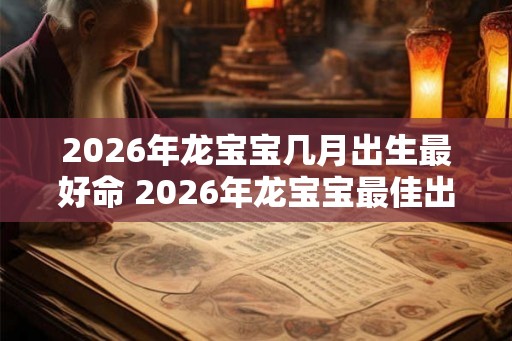 2026年龙宝宝几月出生最好命 2026年龙宝宝最佳出生月份