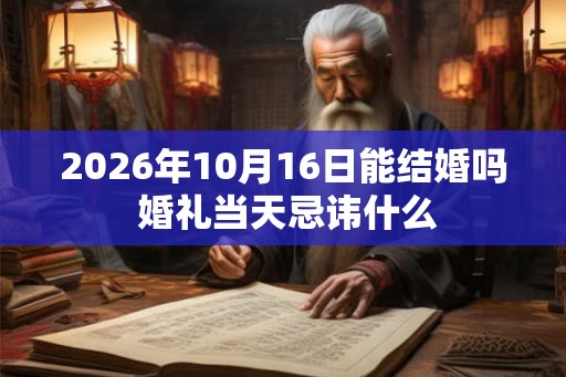 2026年10月16日能结婚吗 婚礼当天忌讳什么