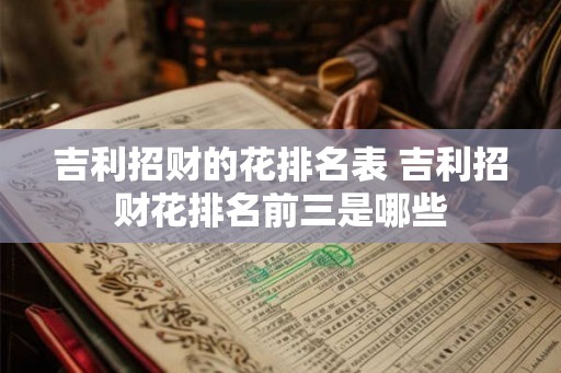 吉利招财的花排名表 吉利招财花排名前三是哪些