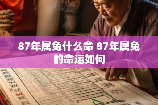 87年属兔什么命 87年属兔的命运如何