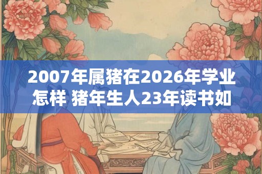 2007年属猪在2026年学业怎样 猪年生人23年读书如何