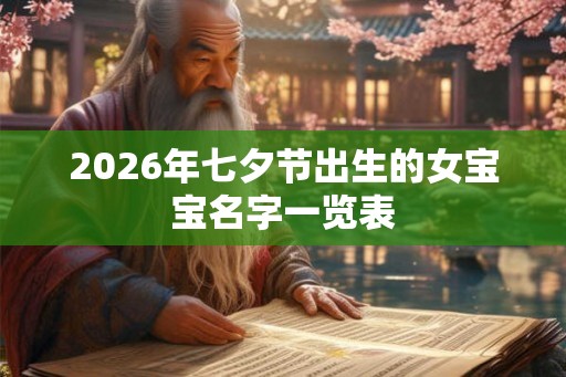 2026年七夕节出生的女宝宝名字一览表