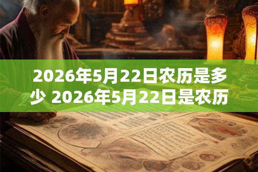 2026年5月22日农历是多少 2026年5月22日是农历几月几日 2026年5月22日农历是多少 2026年5月22日是农历几月几日