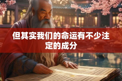 但其实我们的命运有不少注定的成分