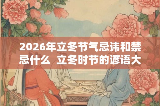 2026年立冬节气忌讳和禁忌什么  立冬时节的谚语大全