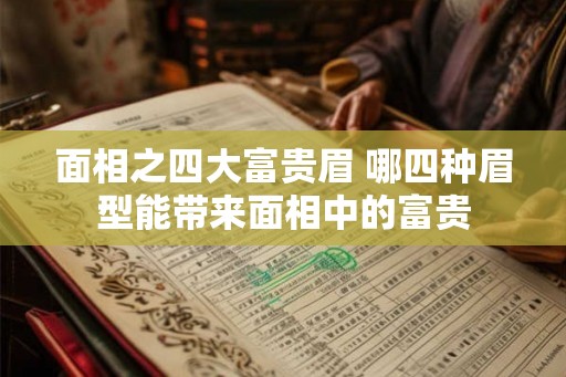 面相之四大富贵眉 哪四种眉型能带来面相中的富贵