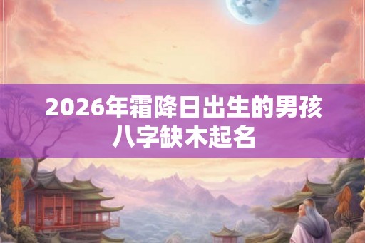 2026年霜降日出生的男孩八字缺木起名 2026年霜降日出生的男孩八字缺木起名