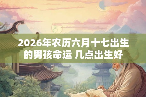 2026年农历六月十七出生的男孩命运 几点出生好