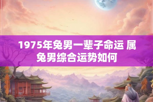 1975年兔男一辈子命运 属兔男综合运势如何