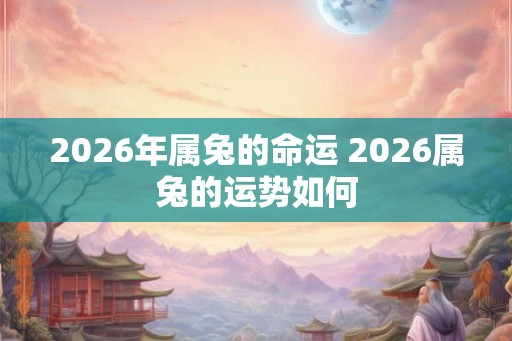 2026年属兔的命运 2026属兔的运势如何