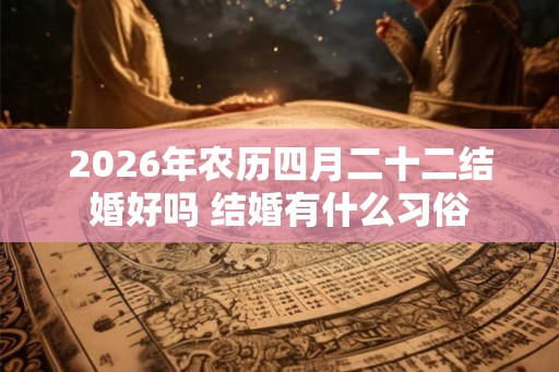 2026年农历四月二十二结婚好吗 结婚有什么习俗