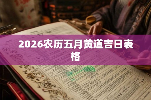 2026农历五月黄道吉日表格