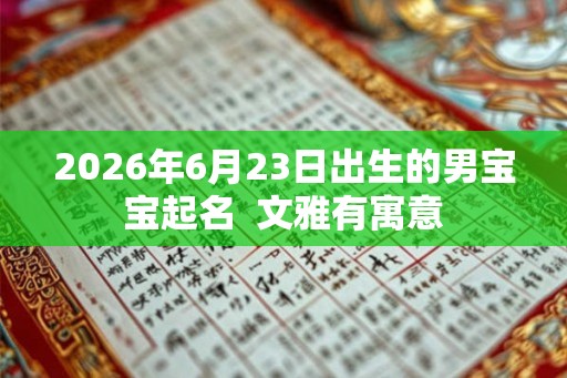 2026年6月23日出生的男宝宝起名  文雅有寓意