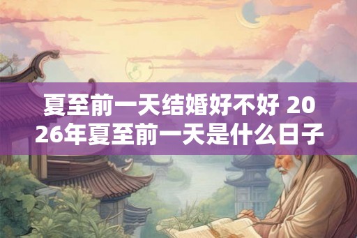夏至前一天结婚好不好 2026年夏至前一天是什么日子