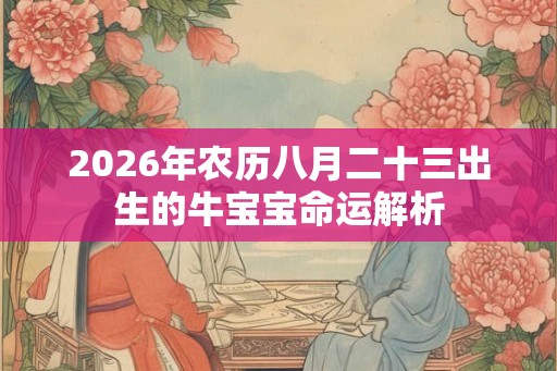 2026年农历八月二十三出生的牛宝宝命运解析